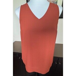 Nine West Top Sz XS Rust VNeck Sleeveless Layering Career